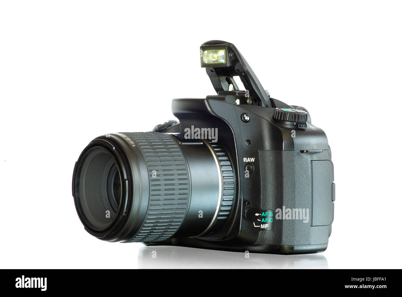 black digital camera isolated on white Stock Photo - Alamy