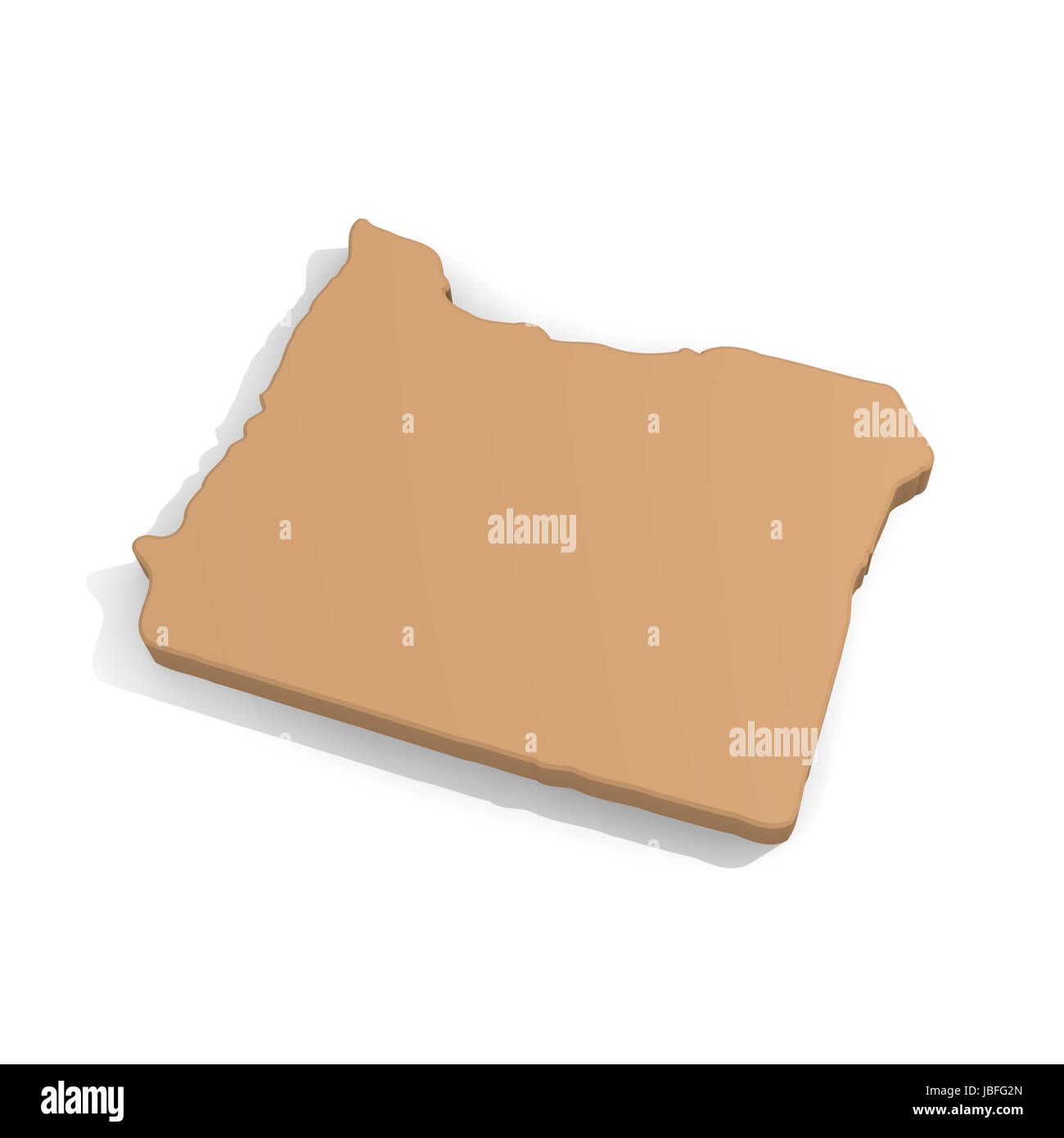 3d map of Oregon Stock Photo Alamy
