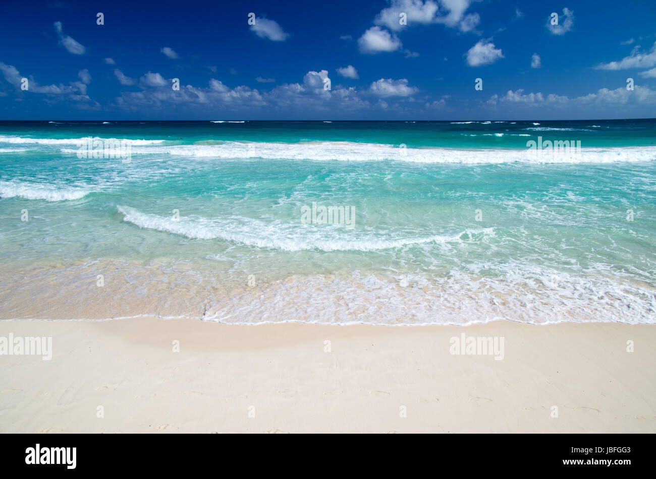 Caribbean clear beach and tropical sea Stock Photo - Alamy
