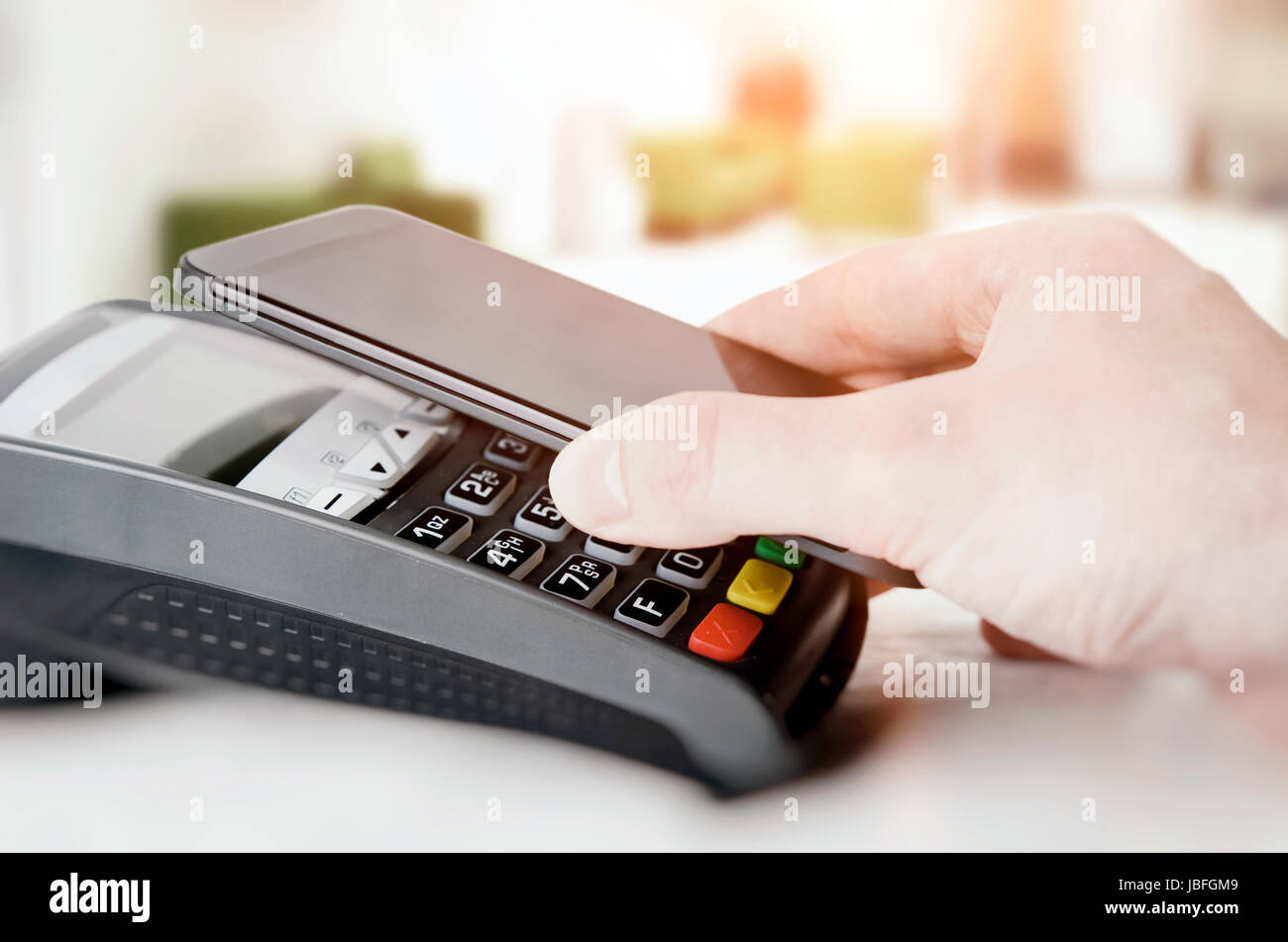 Mobile payment with smart phone. payment nfc near field communication