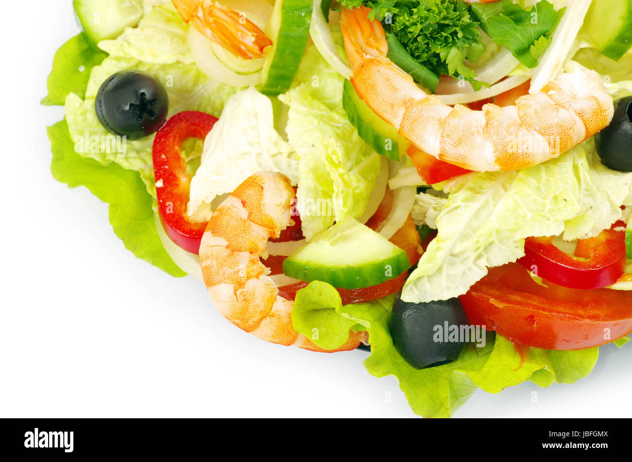 salad in plate on white Stock Photo - Alamy