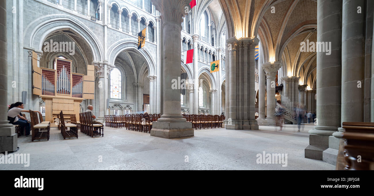Lausanne Cathedral interior Stock Photo
