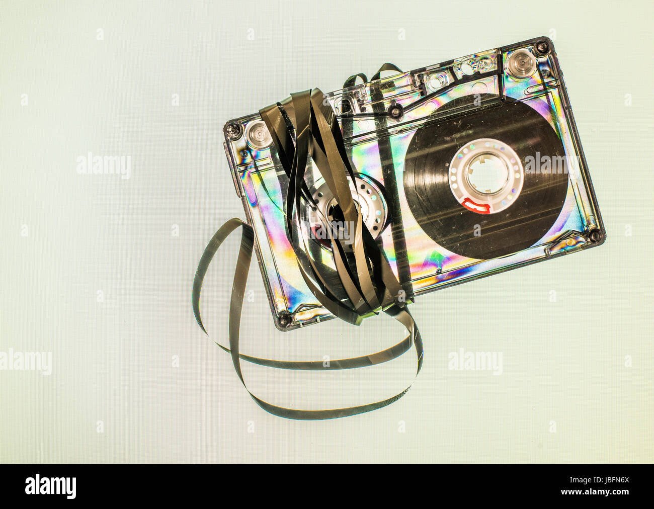 Vintage cassette tape on white background Stock Photo - Alamy