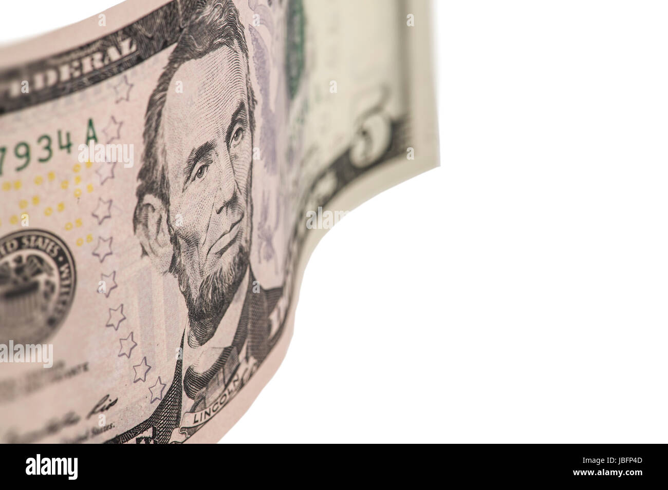 US Dollar Schein  Lincoln Stock Photo