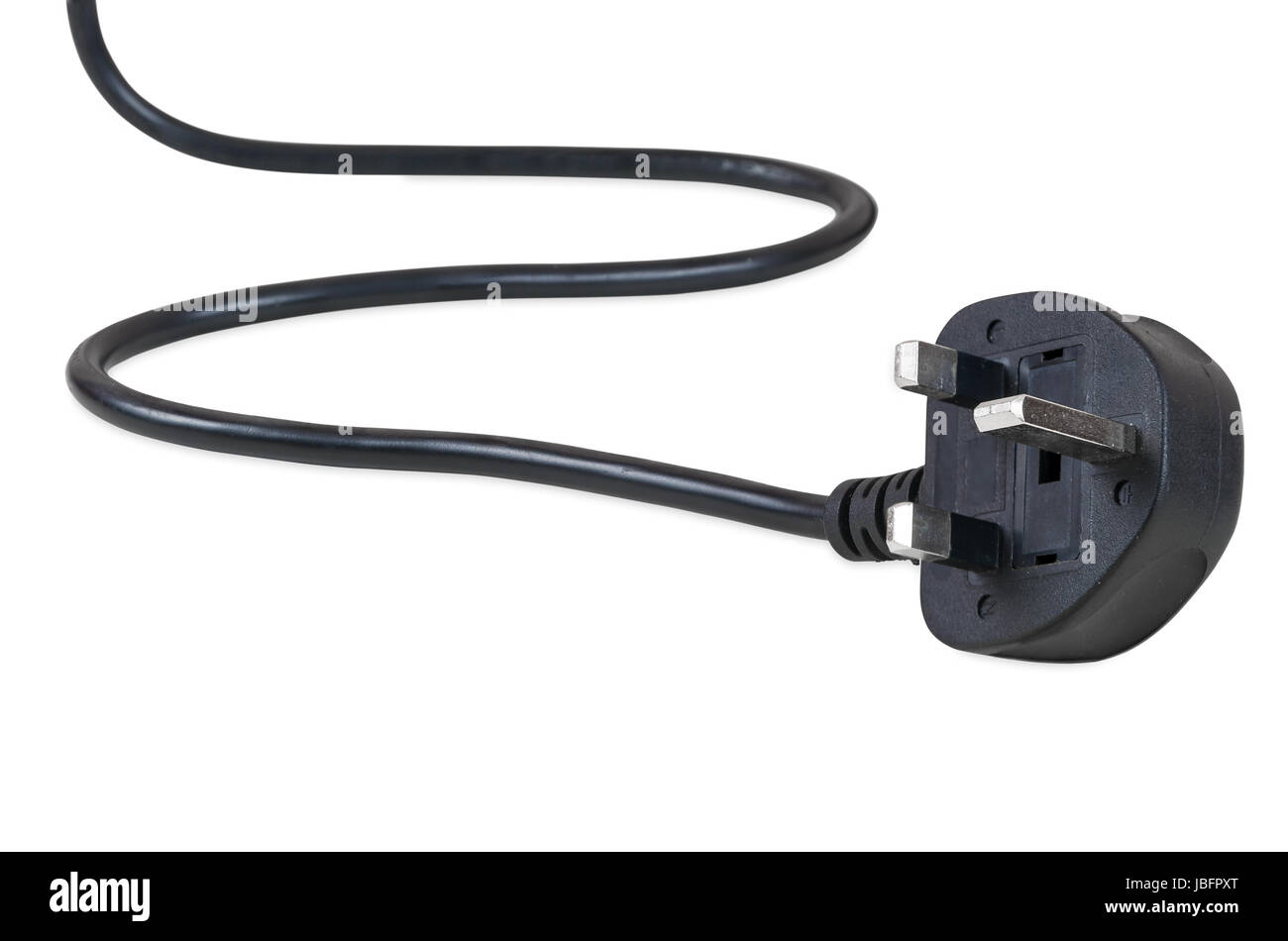 UK power plug isolated on white background with clipping path Stock
