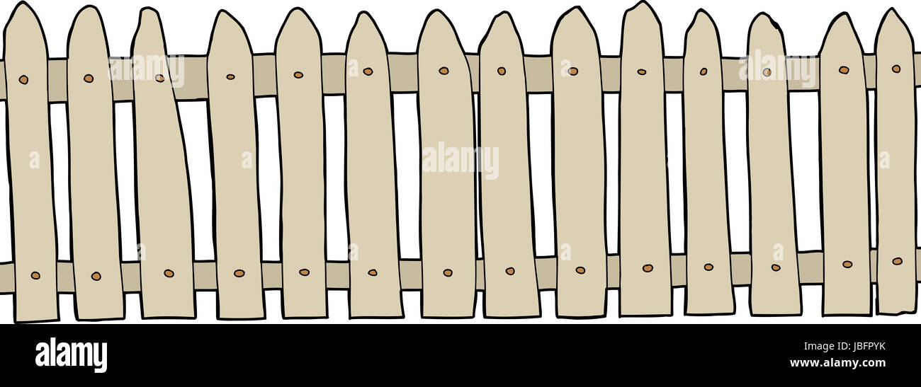 Single isolated wooden fence over white background Stock Photo - Alamy