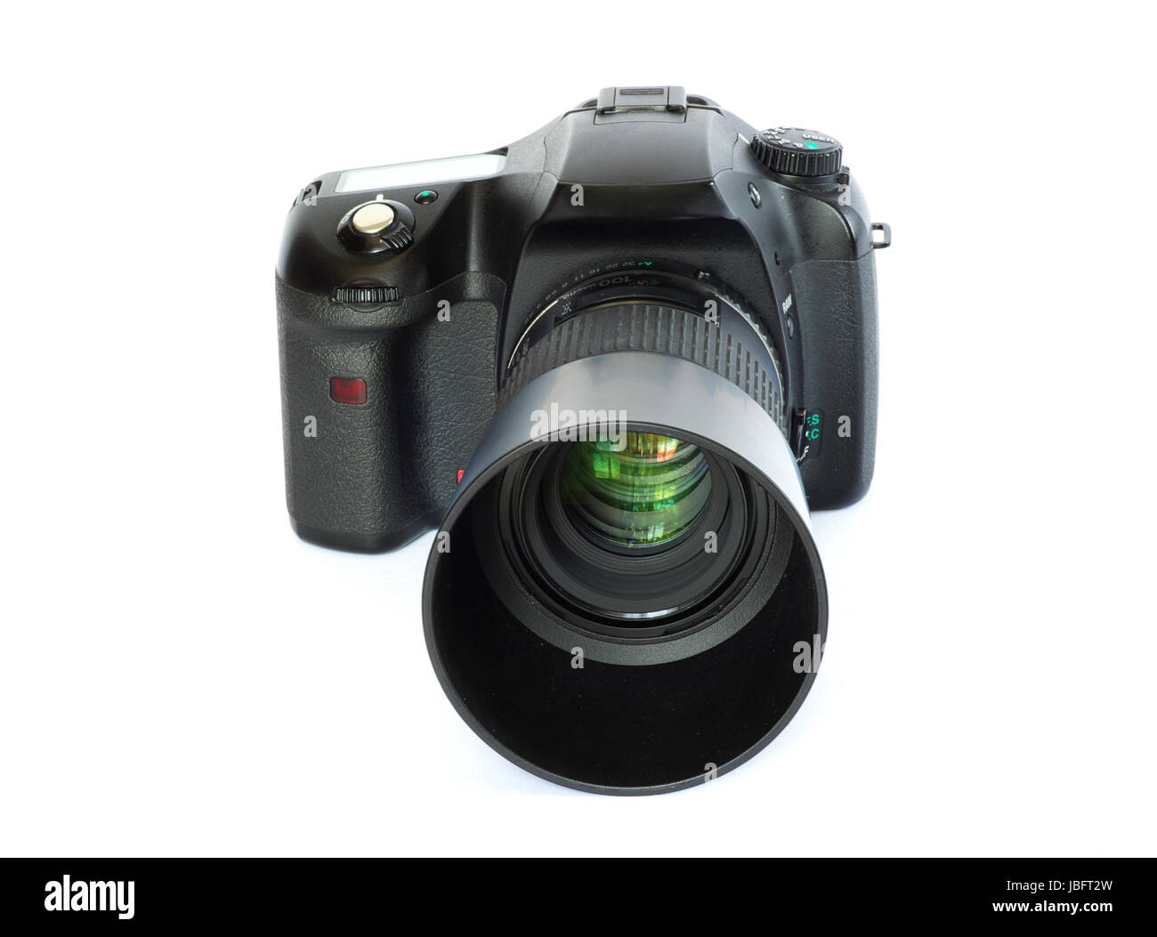black digital camera isolated on white Stock Photo - Alamy