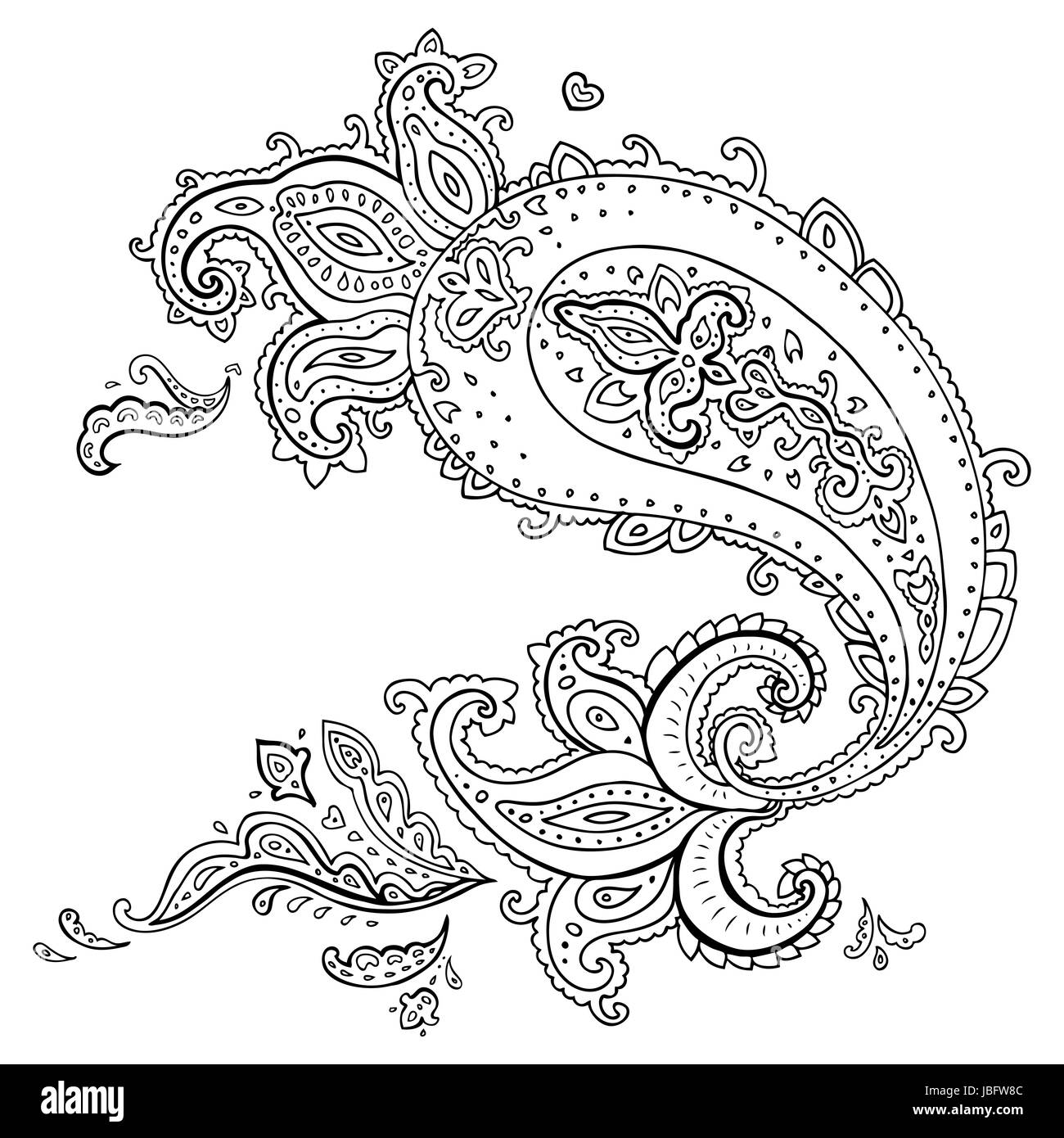 Paisley seamless pattern Black and White Stock Photos & Images Alamy