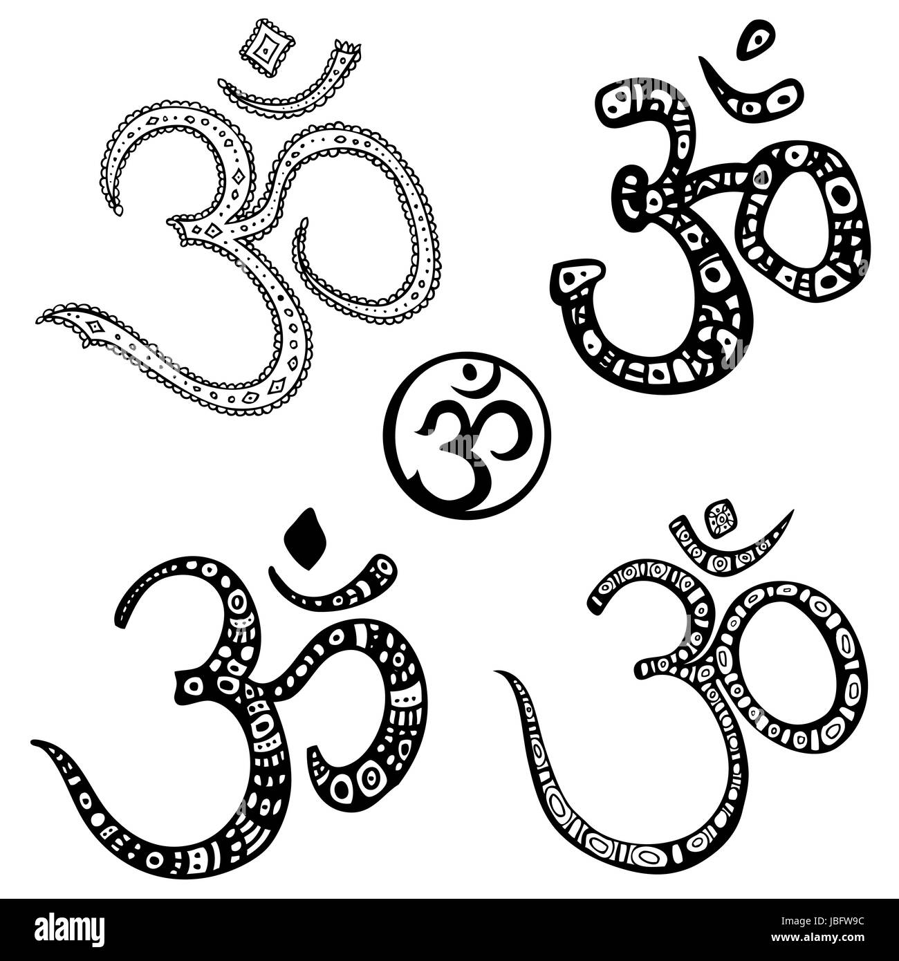 100 Hindu Om Yoga Symbol Sketch Illustrations RoyaltyFree Vector  Graphics  Clip Art  iStock