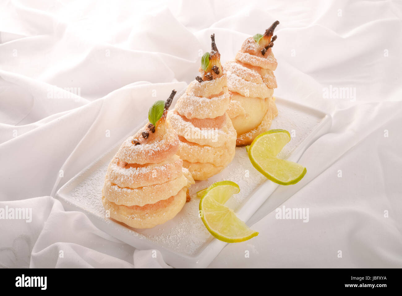 PEAR in pastry Stock Photo