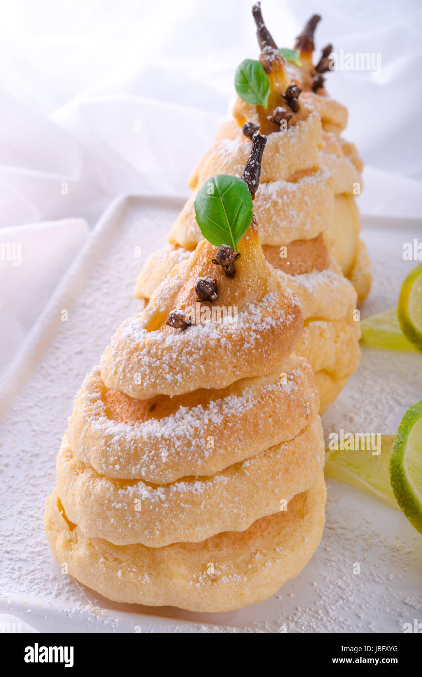 PEAR in pastry Stock Photo