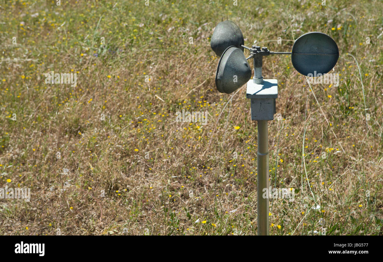 Metallic anemometer, a device for measuring wind speed, and is a common
