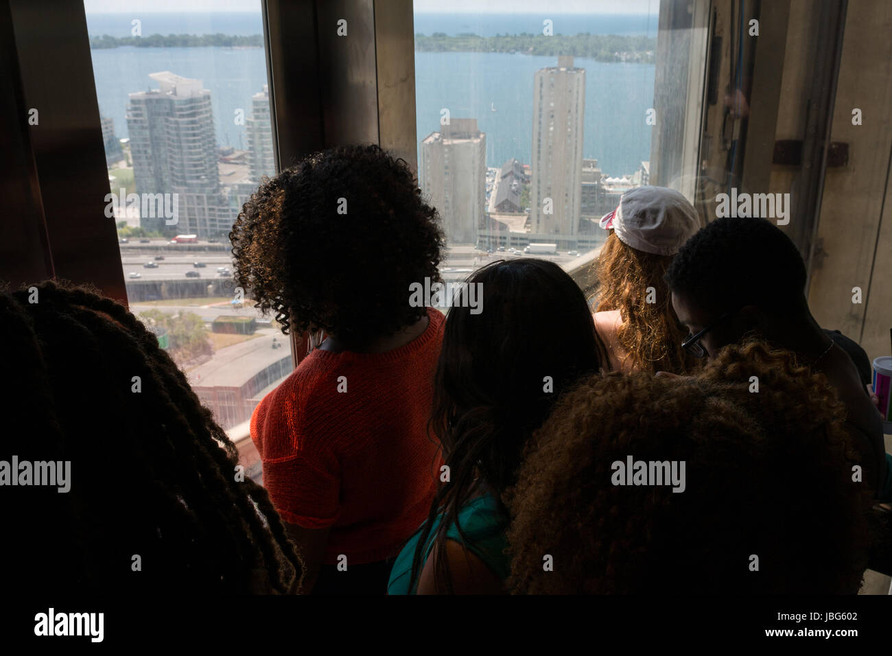 CN Tower Toronto glass elevator Stock Photo Alamy
