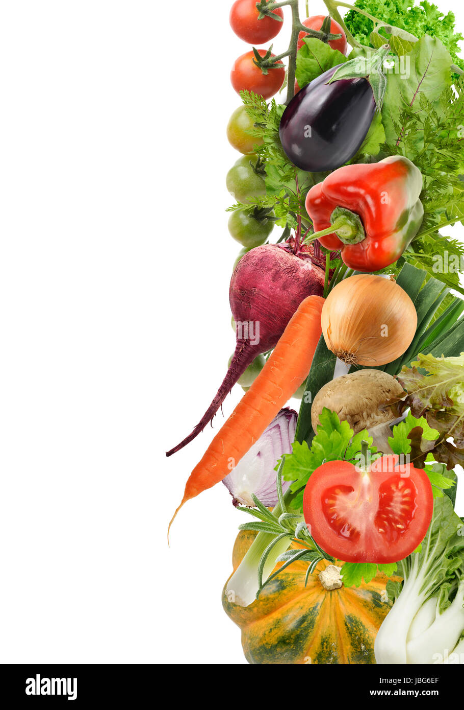 Fresh Vegetables Isolated On White Background Stock Photo - Alamy