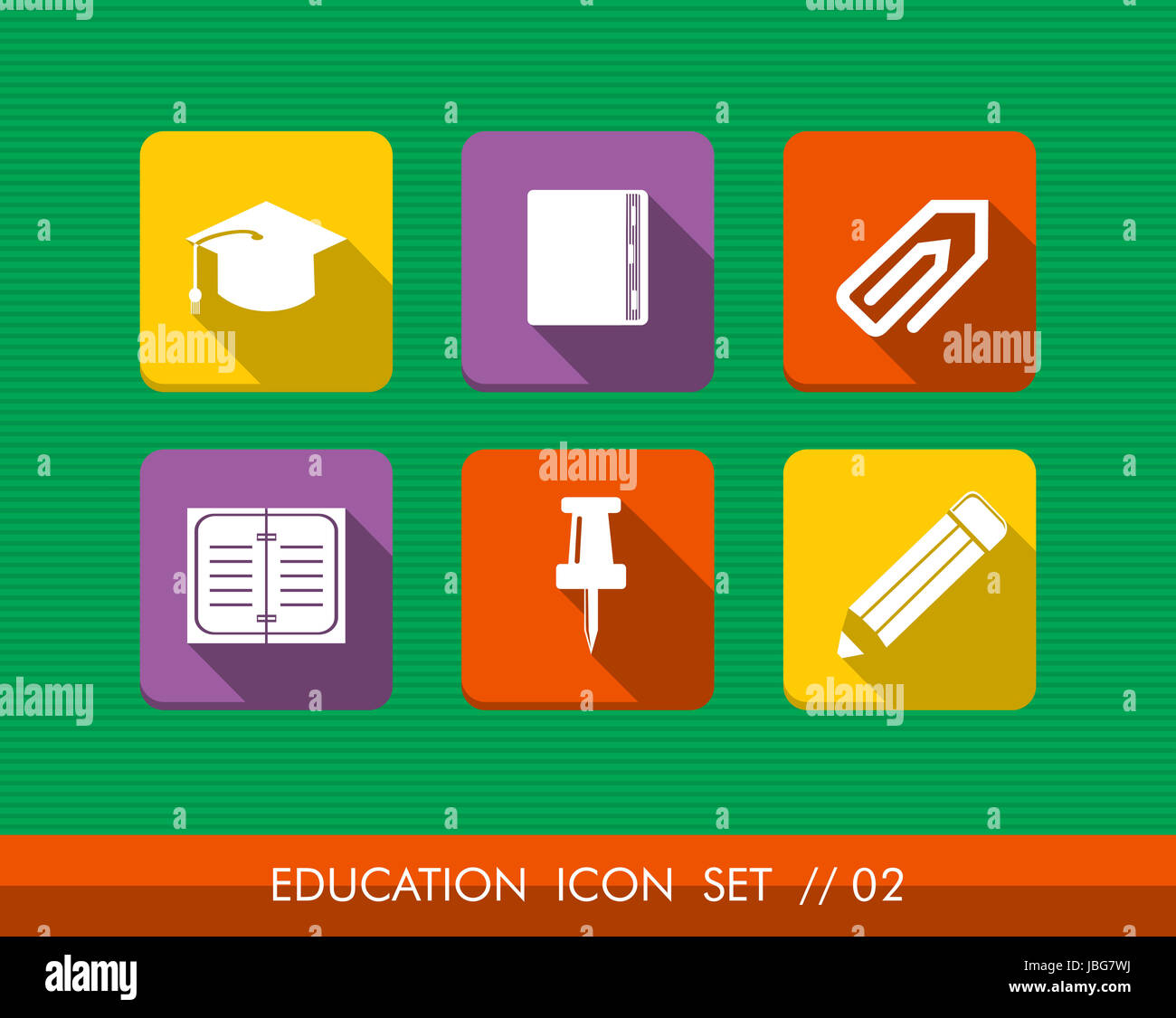 Set of flat design icons for Education and back to school concept ...