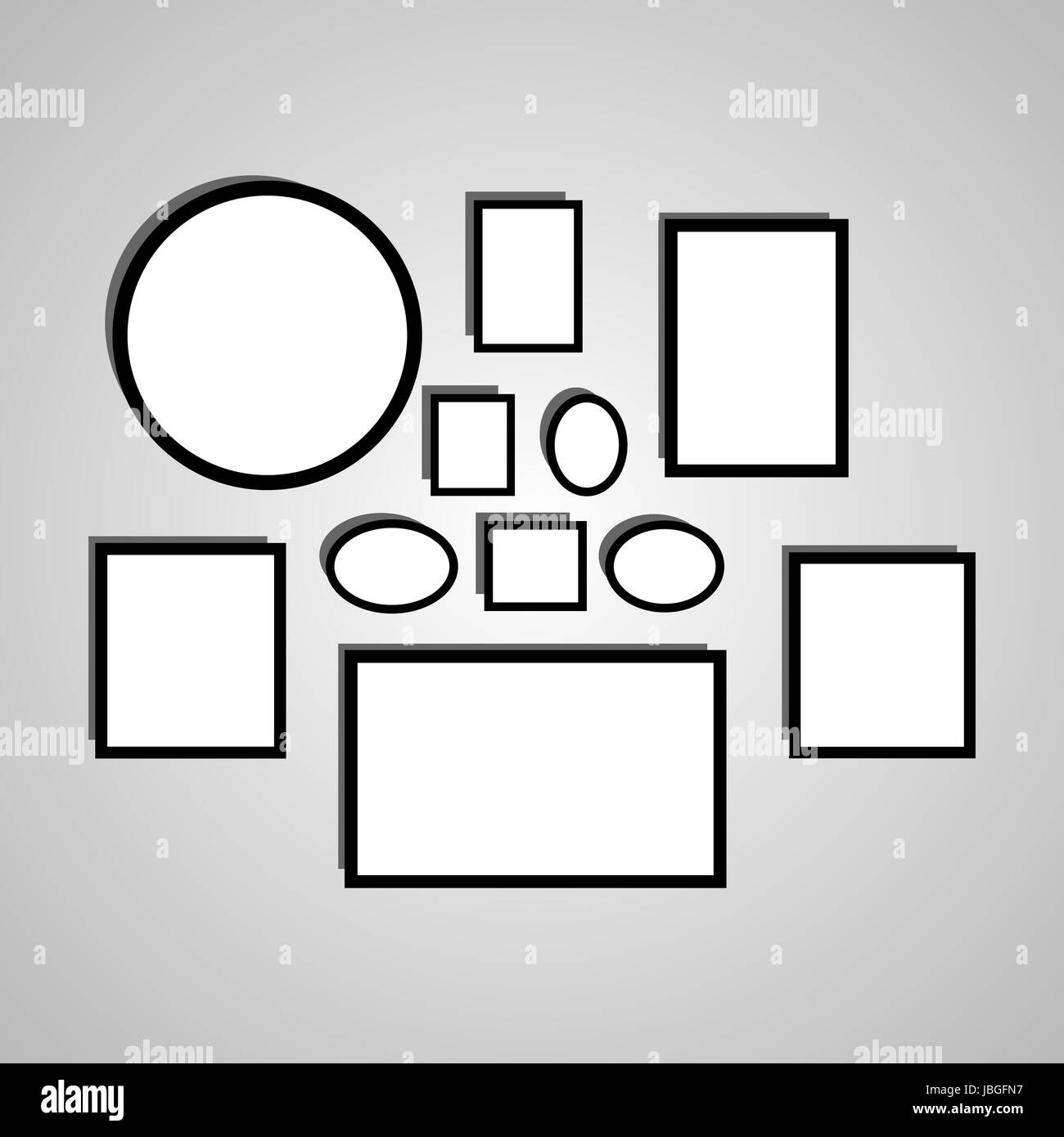 Vector illustration: Picture frames or art gallery on vintage wall ...