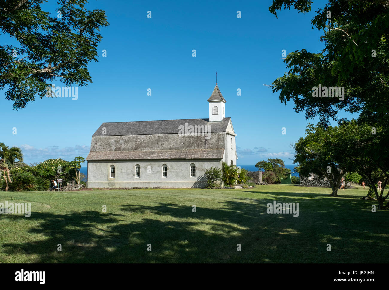 St. Joseph's Catholic Church; Kaupo, Maui, Hawaii, United States of America. Stock Photo