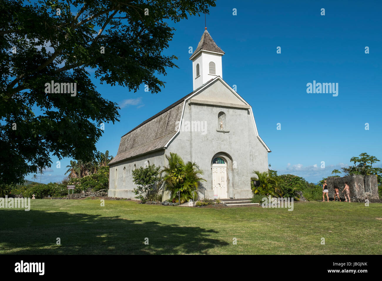 St. Joseph's Catholic Church; Kaupo, Maui, Hawaii, United States of America. Stock Photo