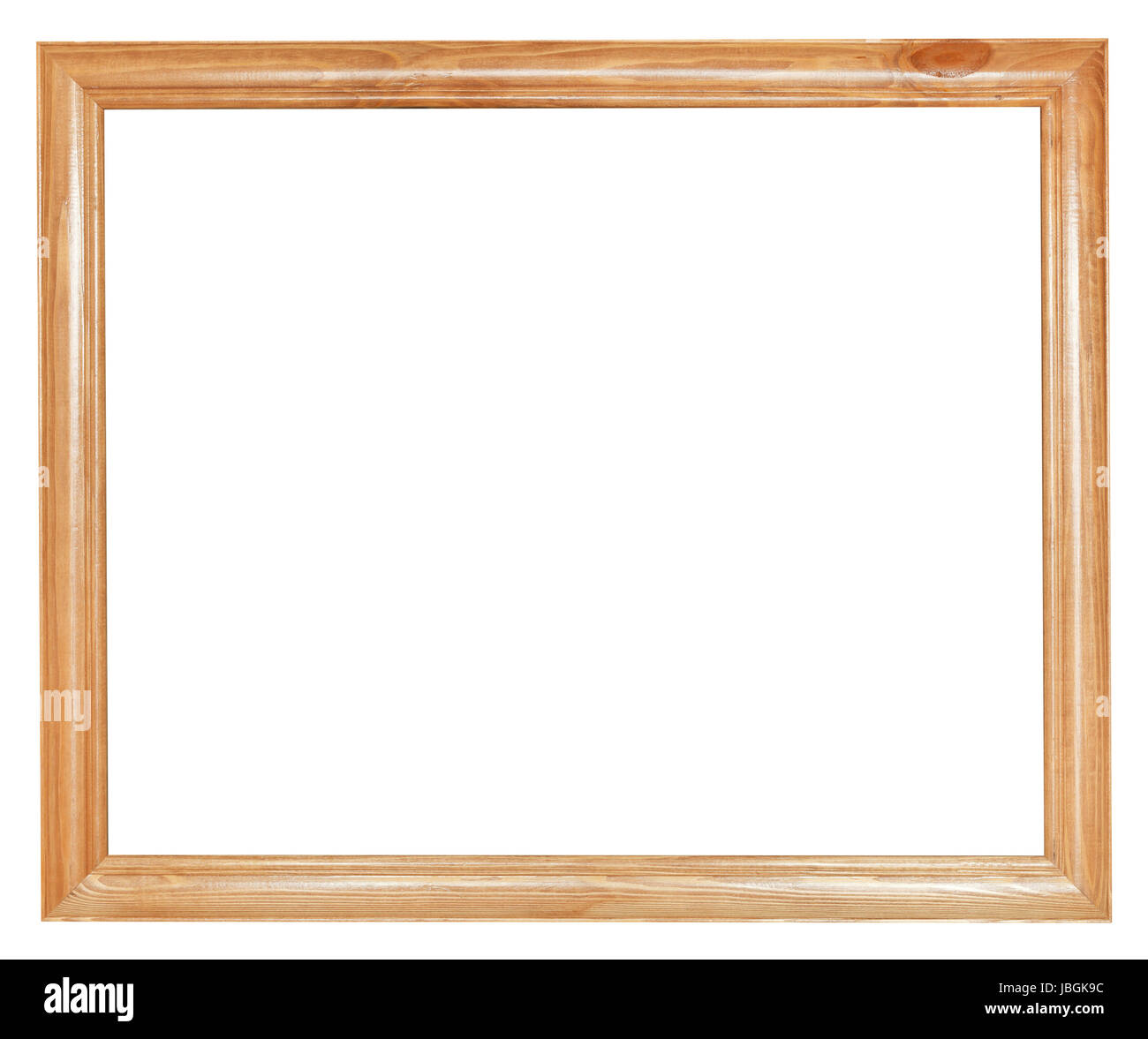 simple wood picture frame with cut out canvas isolated on white ...