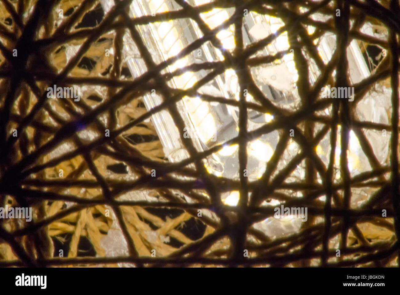 Chaotic plexus strands ropes light source background Stock Photo