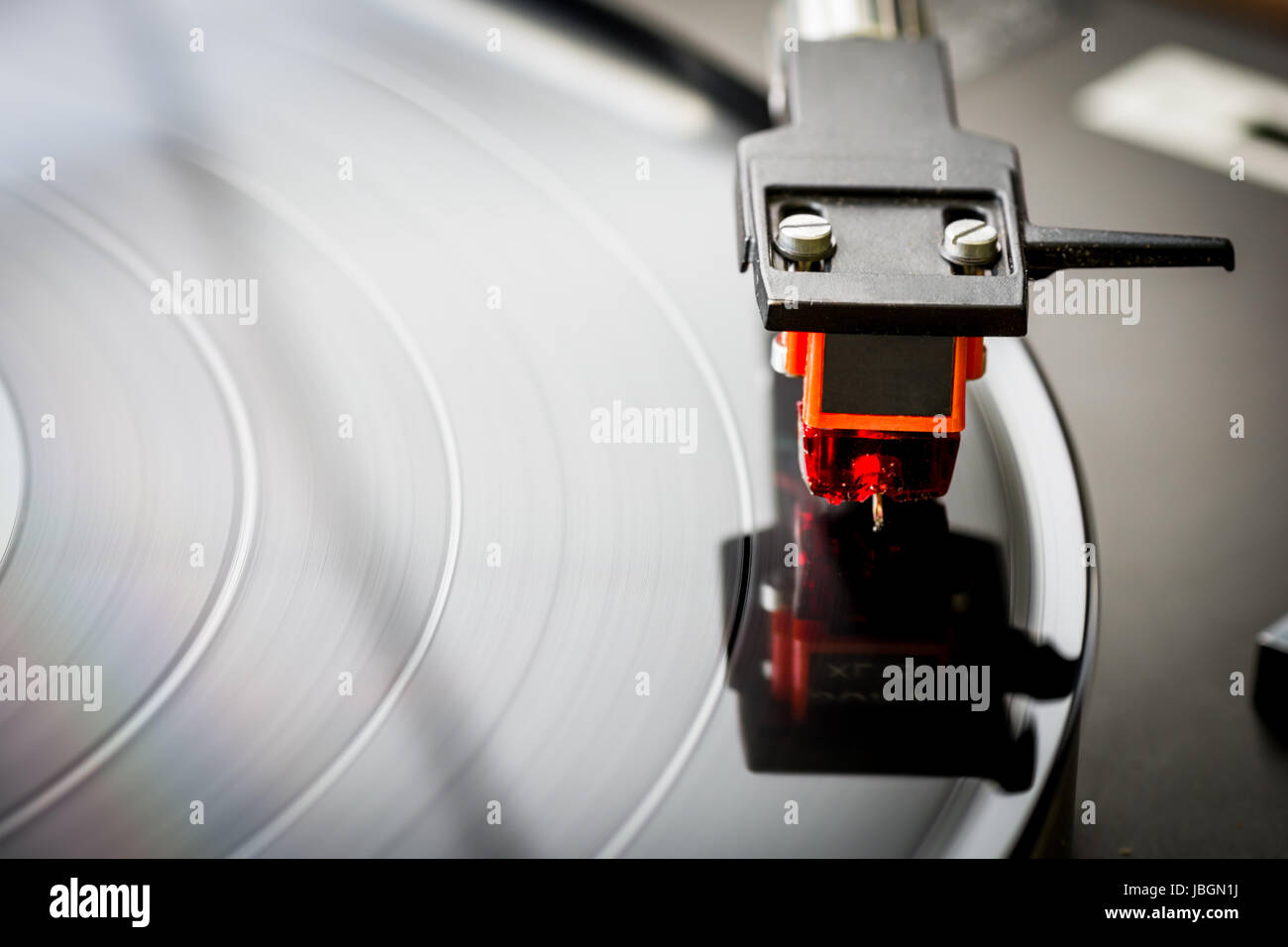 Vintage close up shot of a simple phono player Stock Photo