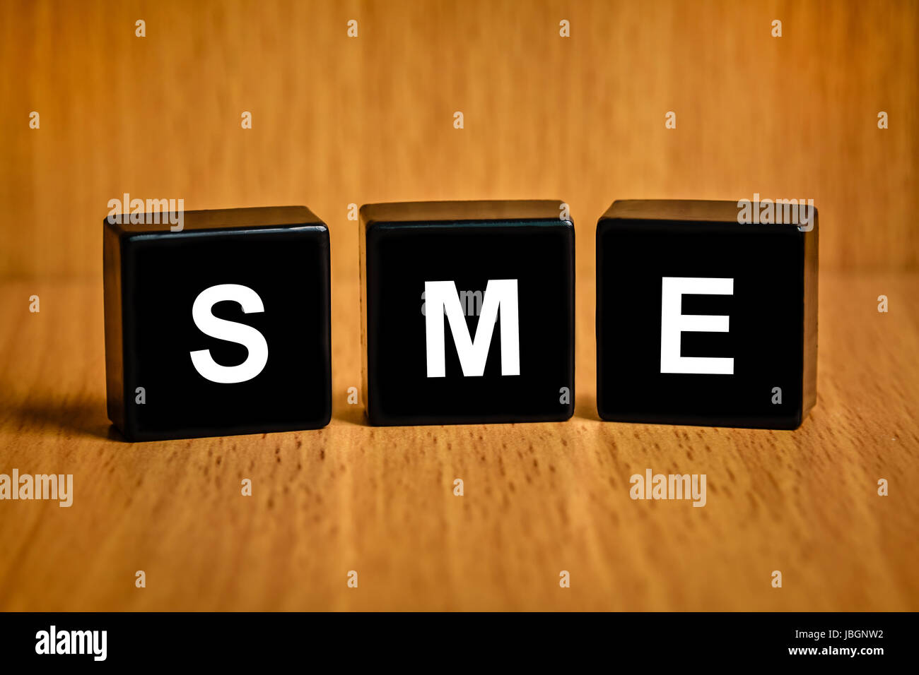Sme Or Small And Medium Enterprises Text On Black Block Stock Photo Alamy