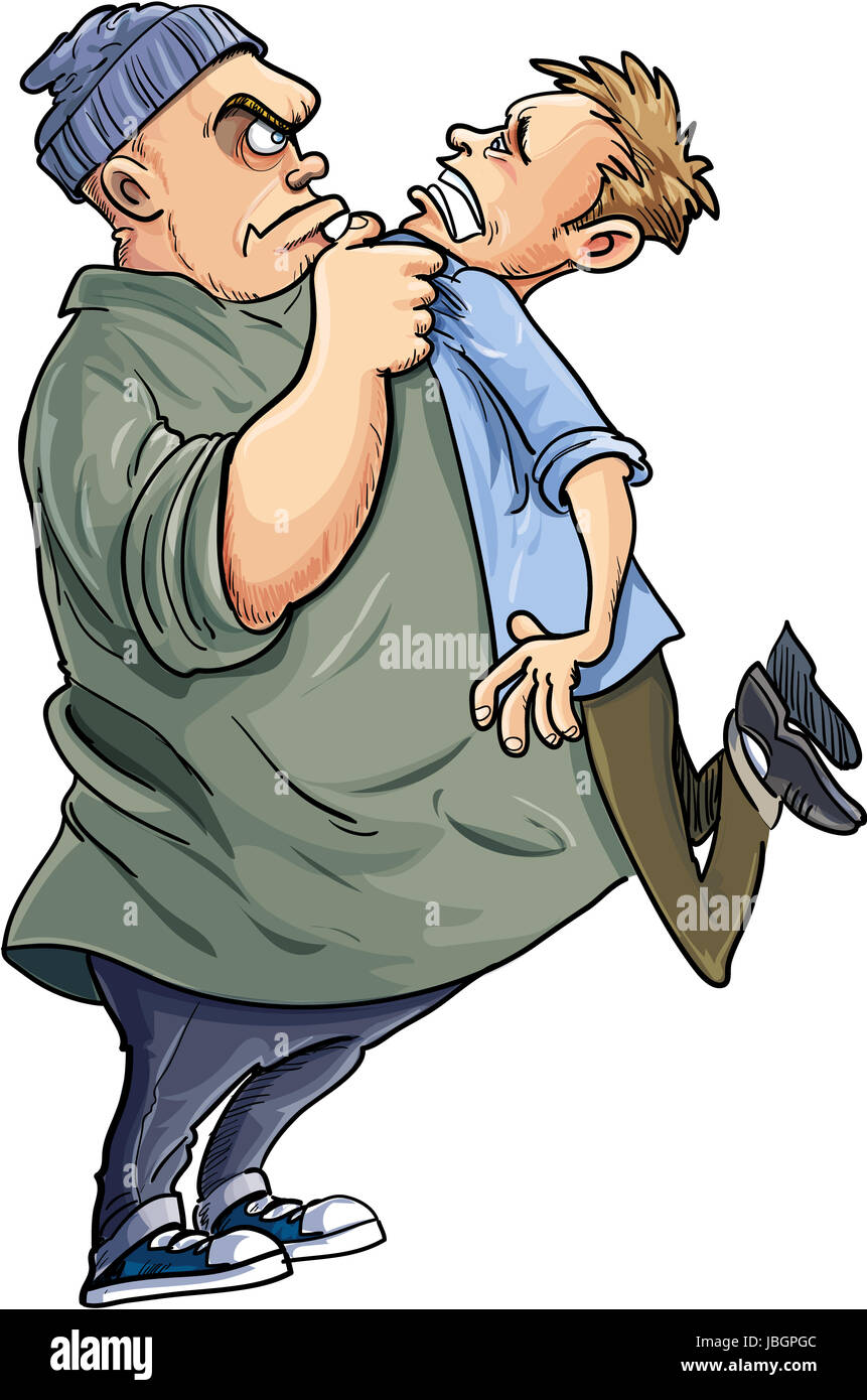 Cartoon Bully intimidating a man. Isolated Stock Photo - Alamy