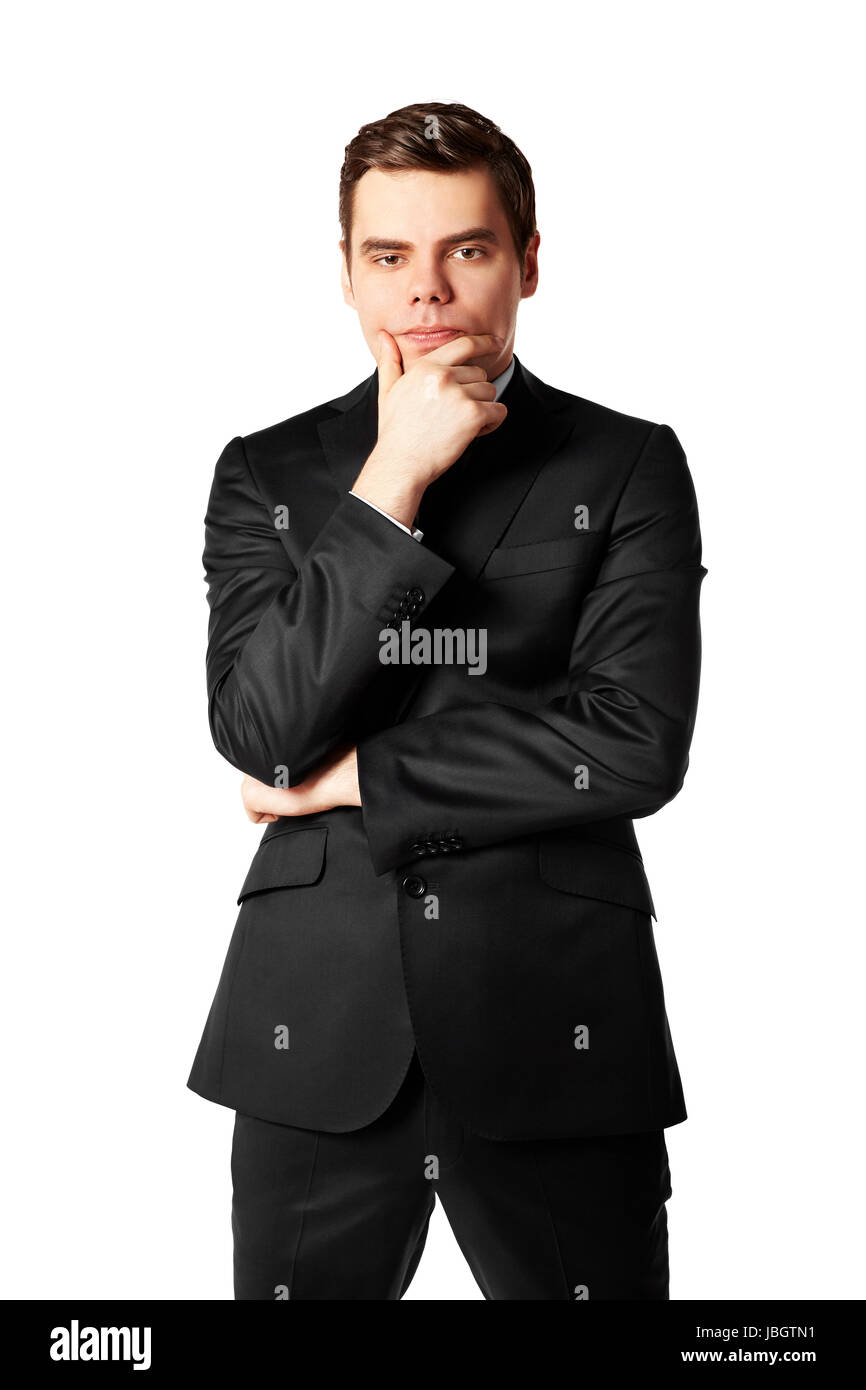 Portrait of young man against white background Stock Photo - Alamy