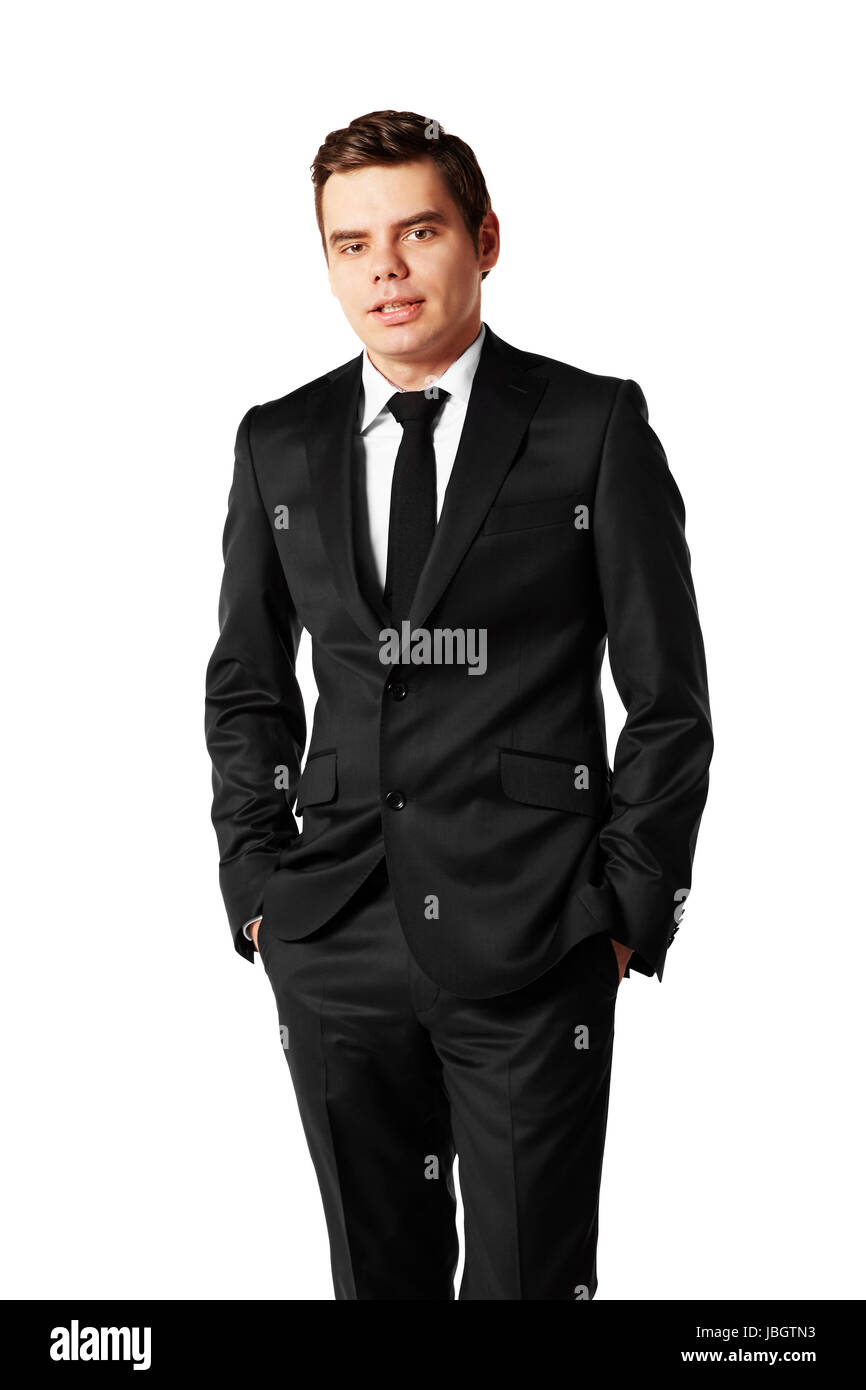Portrait of young man against white background Stock Photo - Alamy