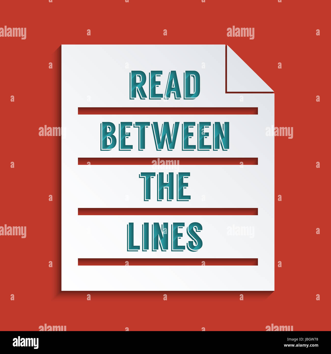 Concept for Reading between the lines. Abstract background design. Stock Photo