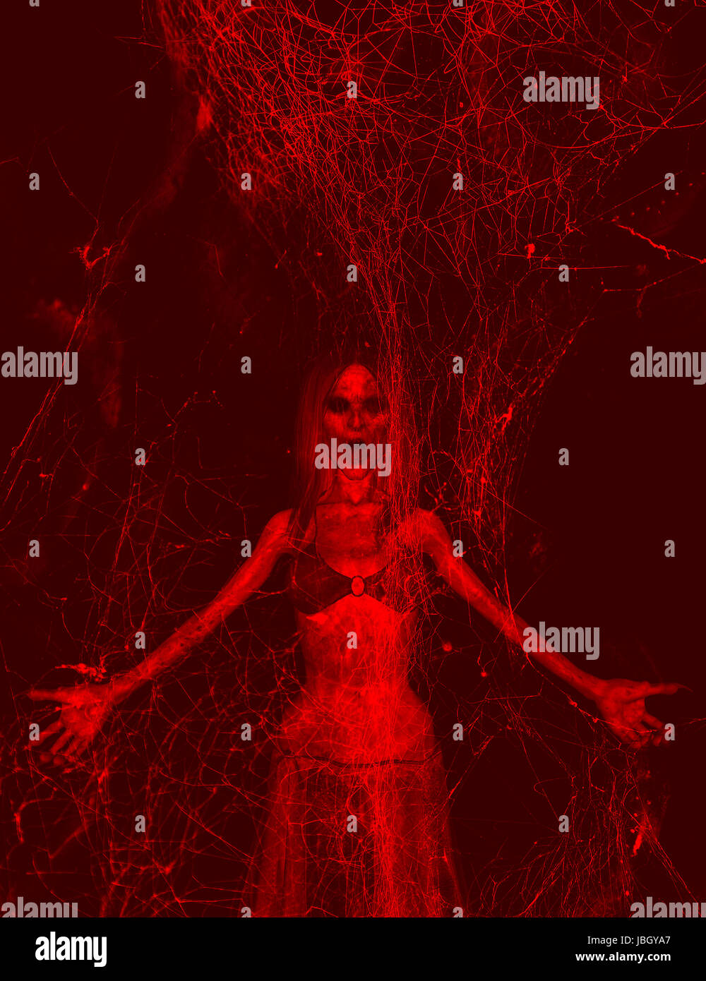 3d illustration of Scary ghost woman Stock Photo - Alamy