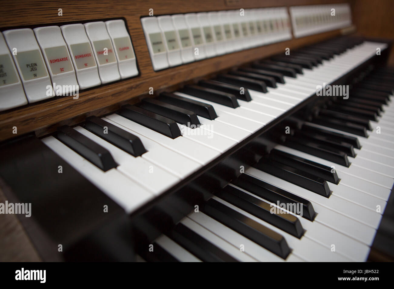 Close up view of a church organ in Lourdes, 2013. The organ is a musical instrument commonly
