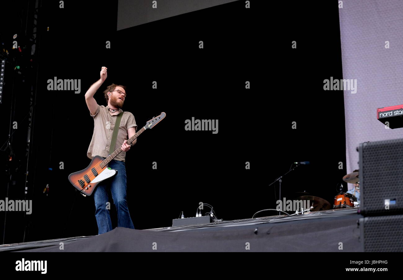 Newport, Isle of Wight, UK. 11th June, 2017. Isle of Wight Festival Day 4 - British band Scouting for Girls performing at IOW Festival, Seaclose Park Newport 11th June 2017, UK Credit: DFP Photographic/Alamy Live News Stock Photo