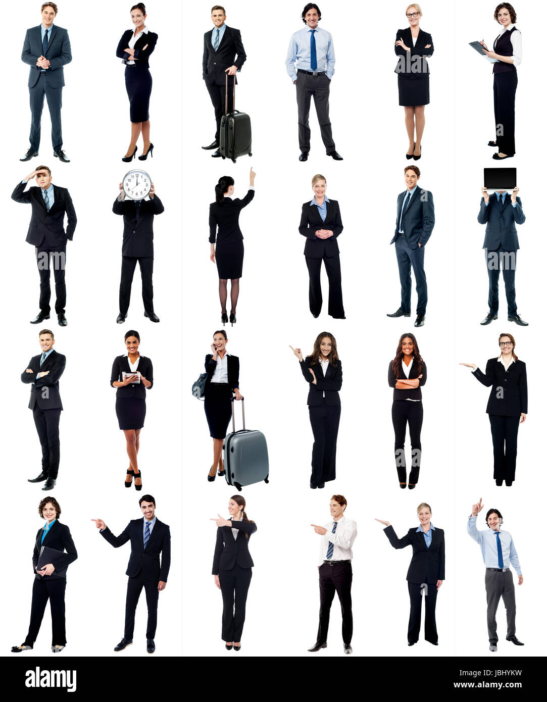 Set of business people, full length portraits Stock Photo - Alamy