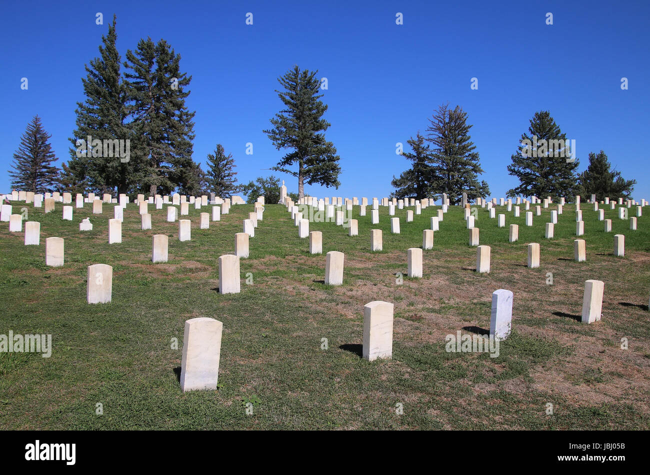 Custer National Cemetery at Little Bighorn Battlefield National Monument, Montana, USA. It preserves the site of the June 25 and 26, 1876, Battle of t Stock Photo