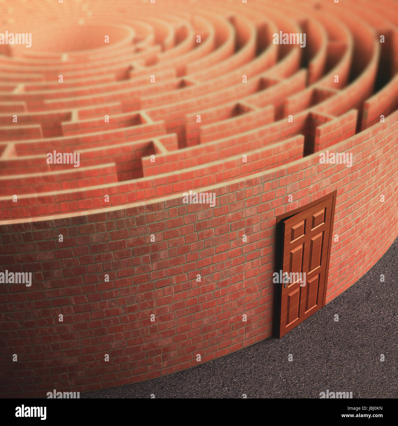 Finding the exit door in the labyrinth Stock Photo Alamy