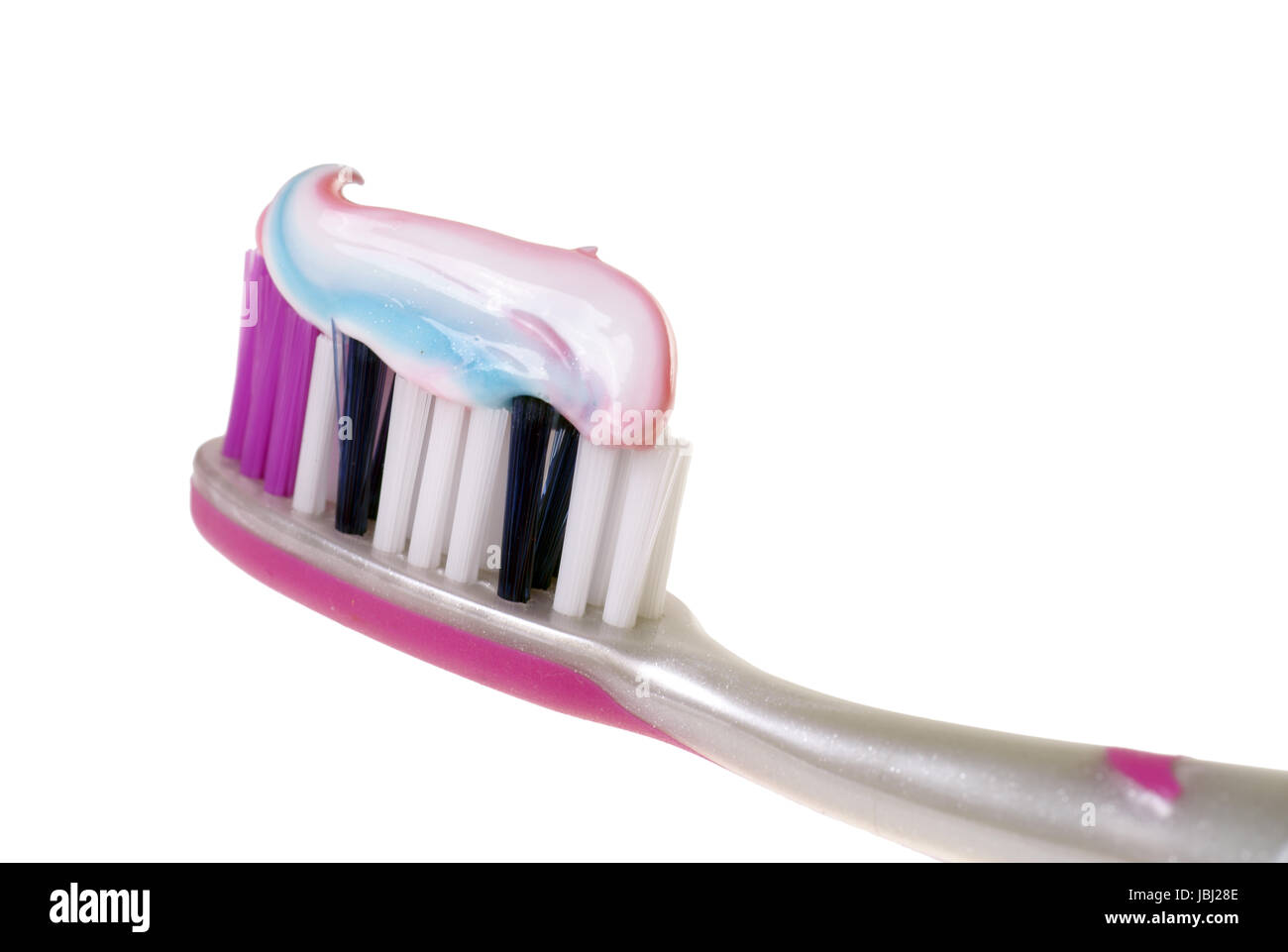 Toothbrush with toothpaste isolated over a white background Stock Photo ...