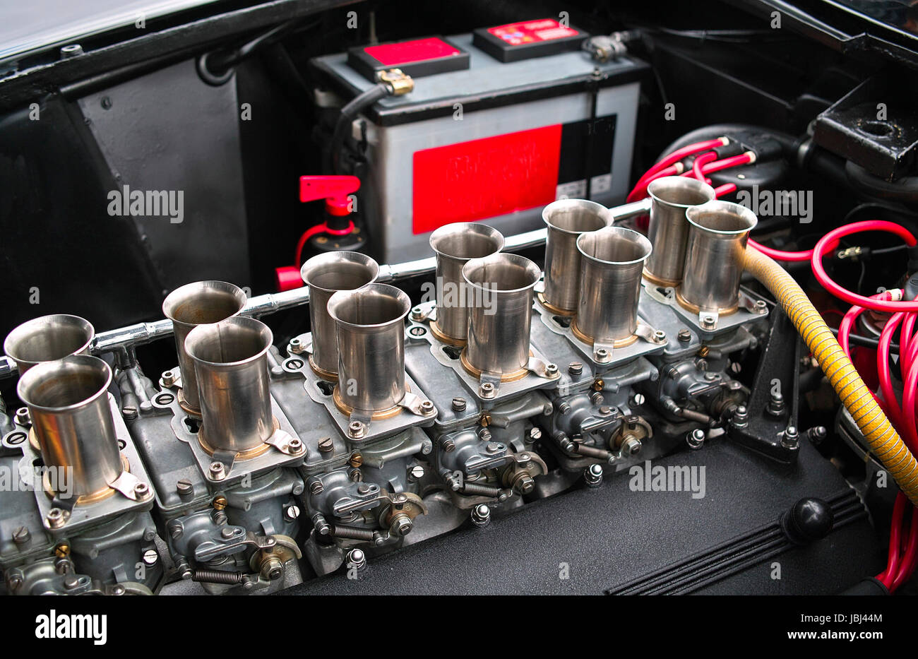 carburetor inside a old car during a meeting Stock Photo Alamy