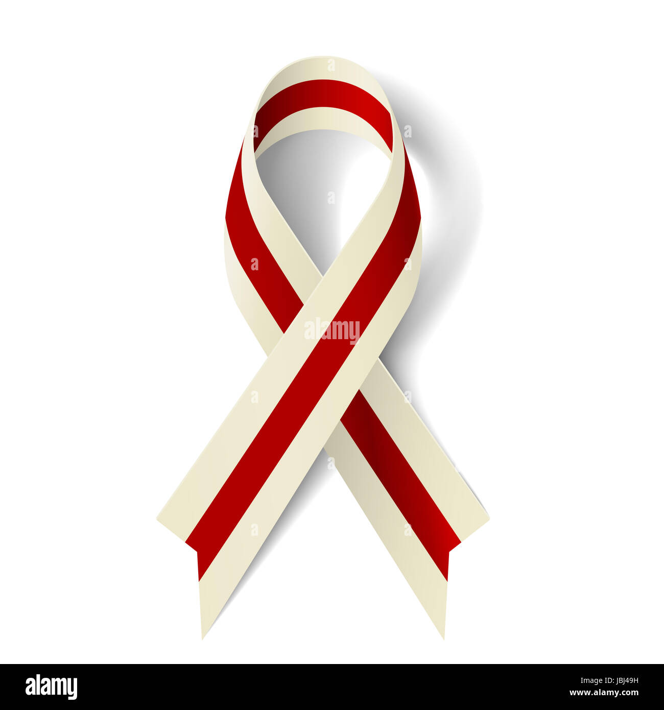 Burgundy and ivory ribbon as symbol of Head and Neck Cancer Stock Photo Alamy
