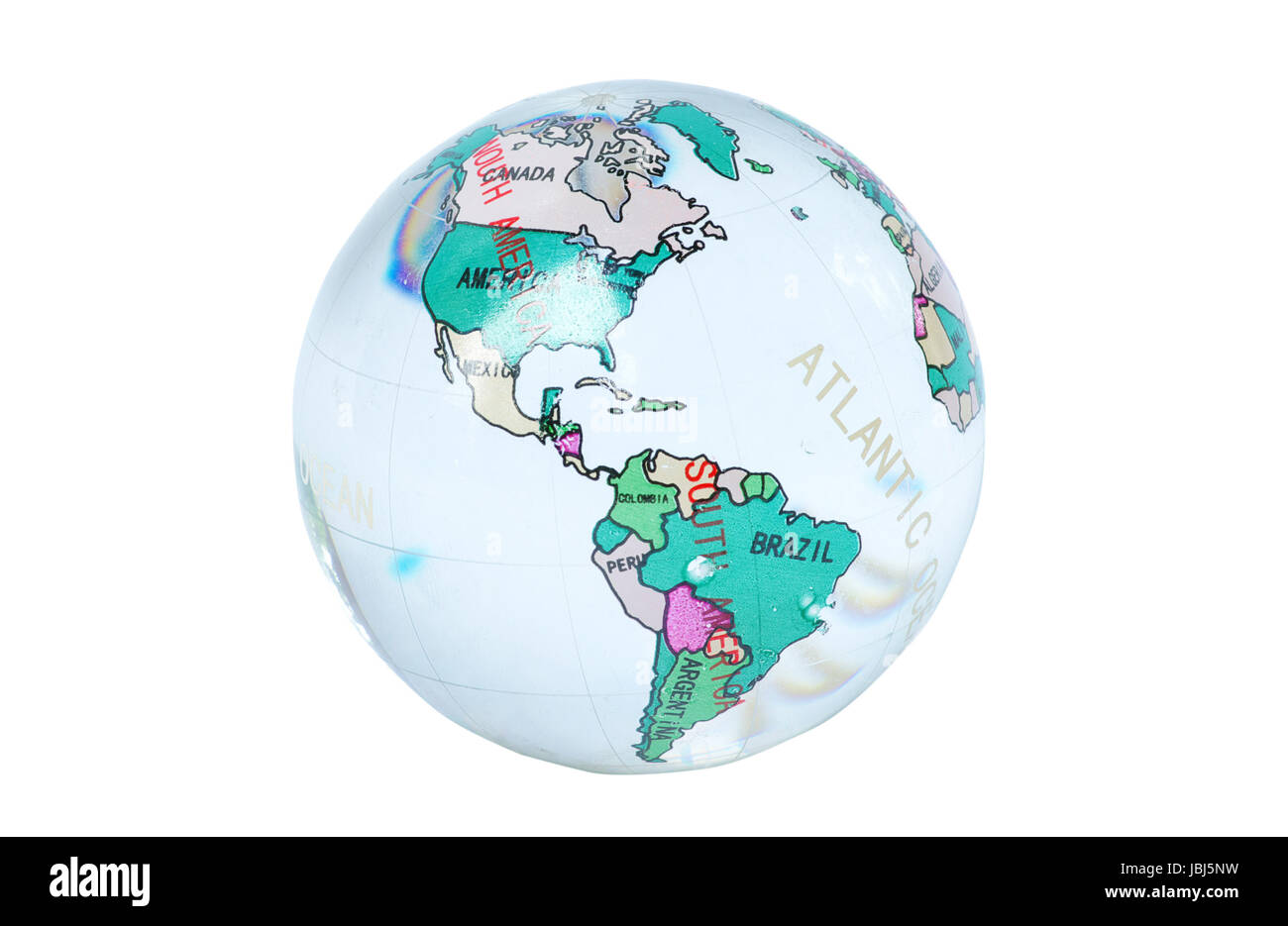 Perfect crystal ball globe isolated on white Stock Photo Alamy