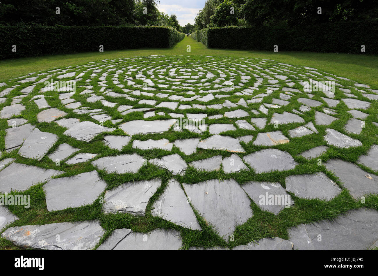 Richard Long's sculpture 'Wilderness Dreaming' seen at Houghton Hall in Norfolk. Stock Photo