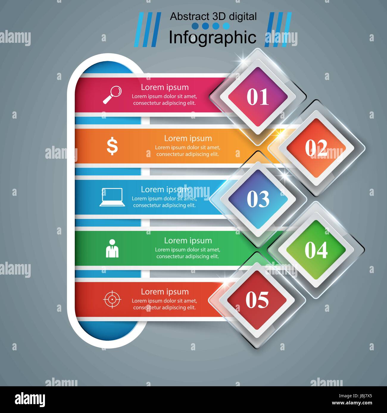 Abstract 3D digital illustration Infographic Stock Vector Image & Art ...