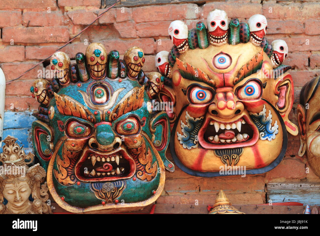 nepalesiche gods masks Stock Photo
