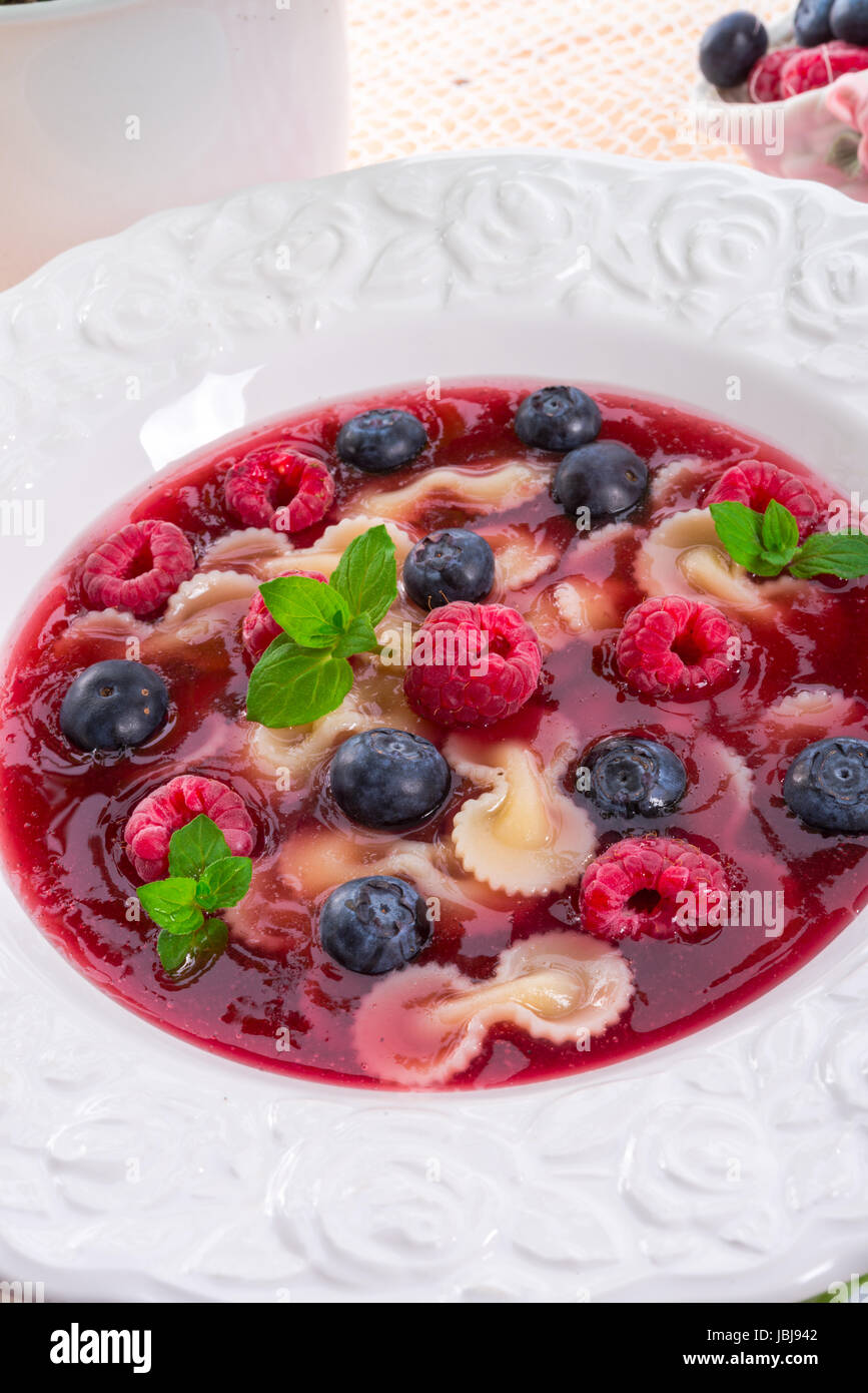 cold fruit soup Stock Photo Alamy