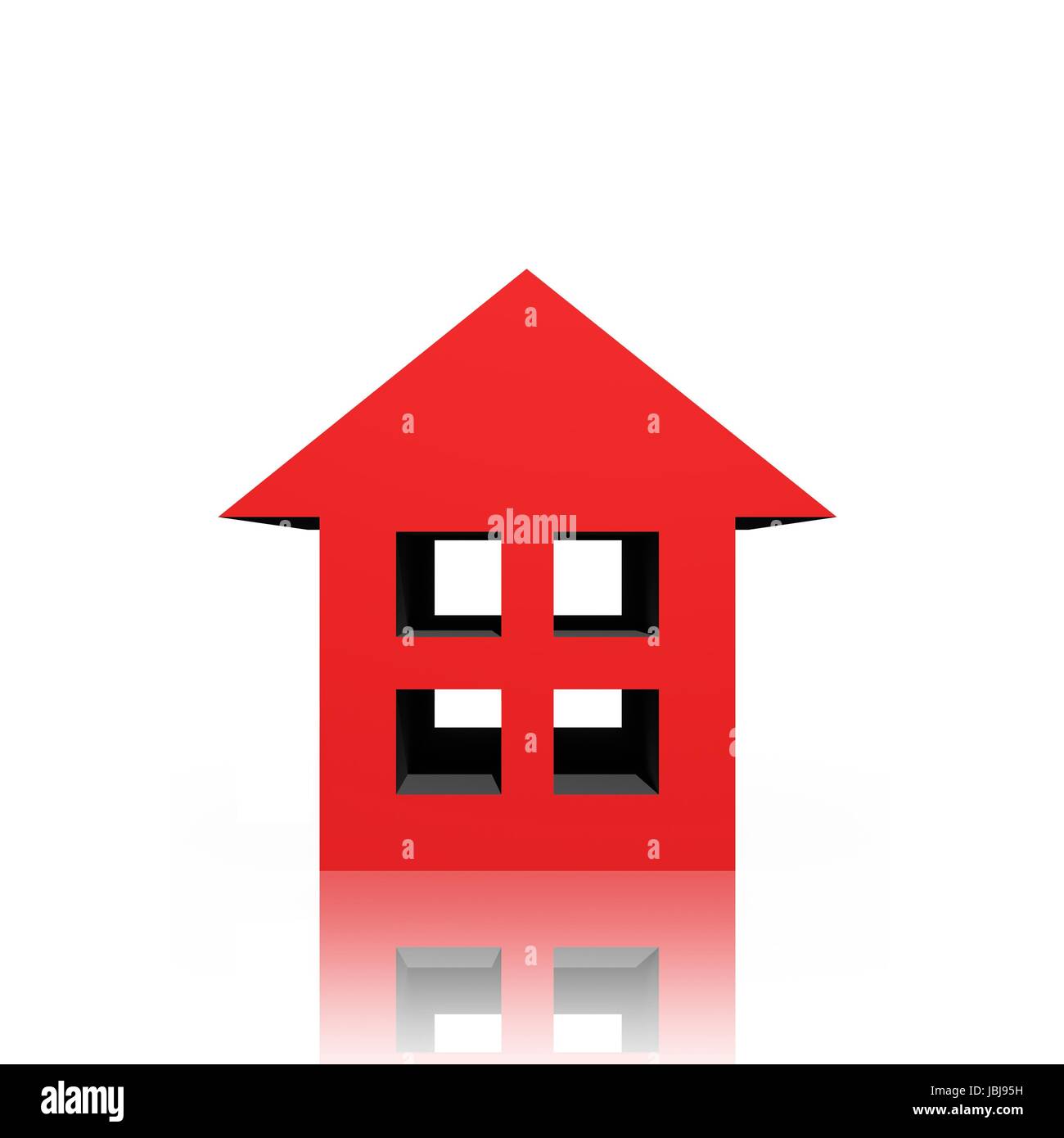 3D houses isolated against a white background Stock Photo - Alamy
