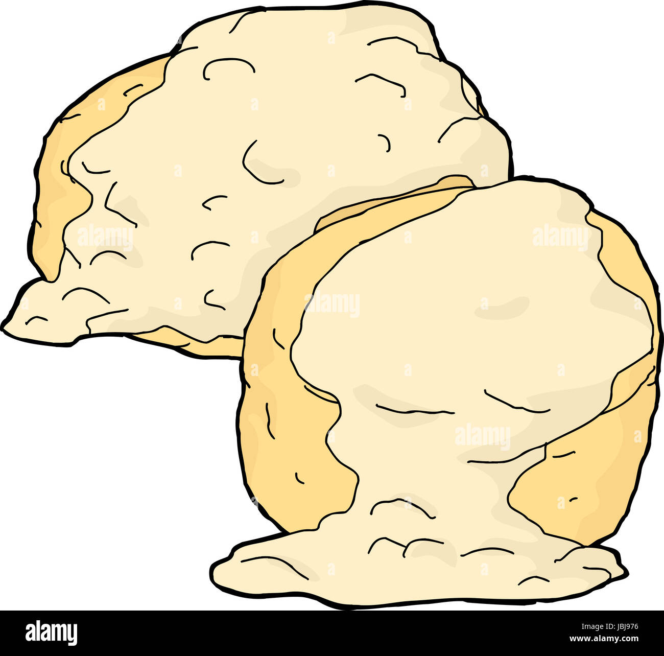 Two biscuits and gravy on white background Stock Photo Alamy