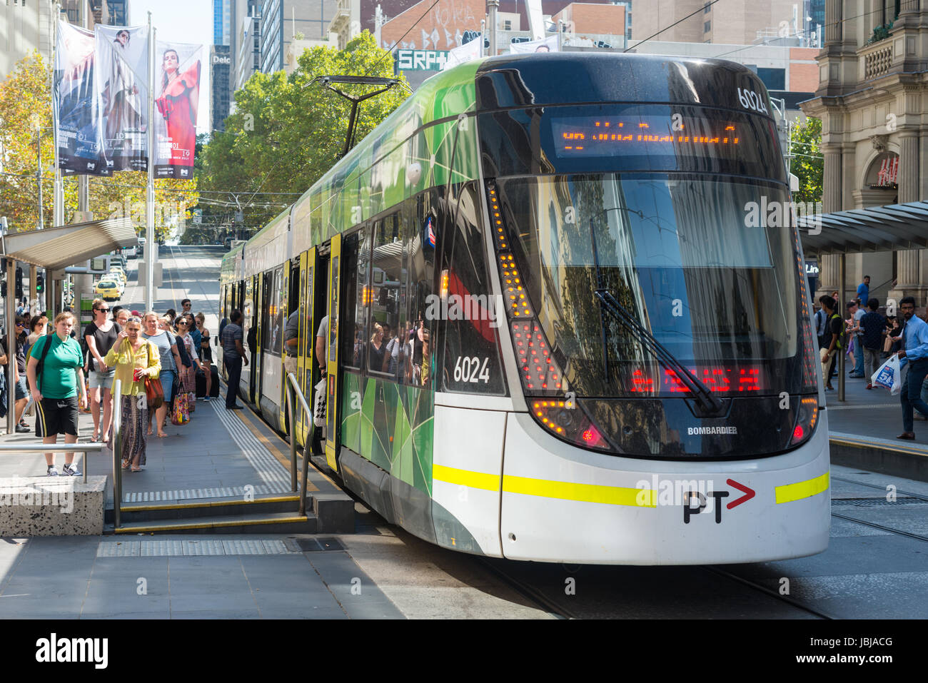 New E Class Trams in Melbourne, Australia Stock Photo