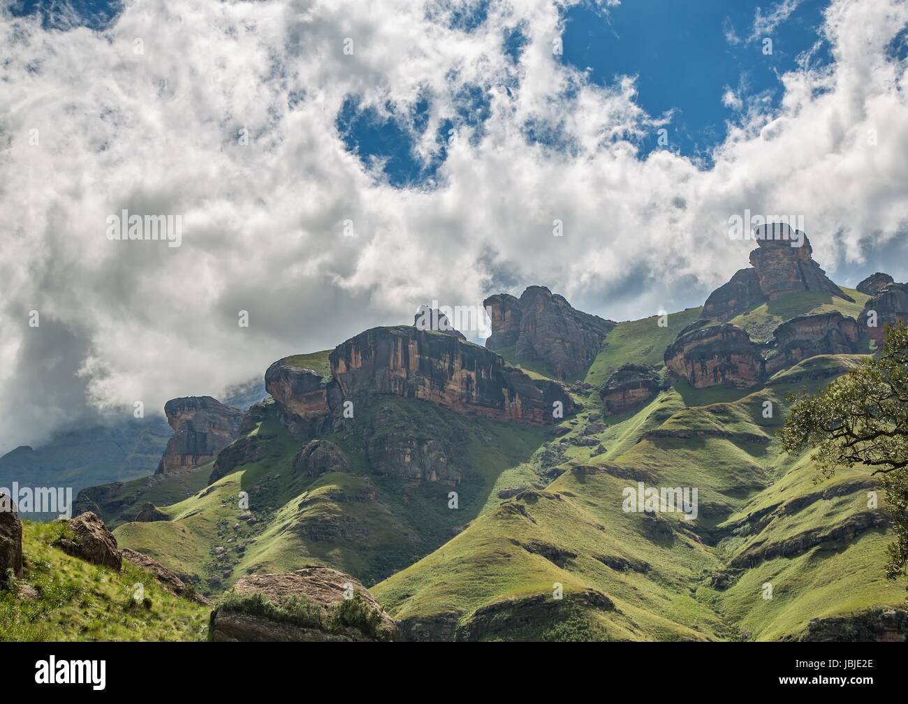 Landscape of the Drakensberge at the Mkhomazi Wilderness area in South ...