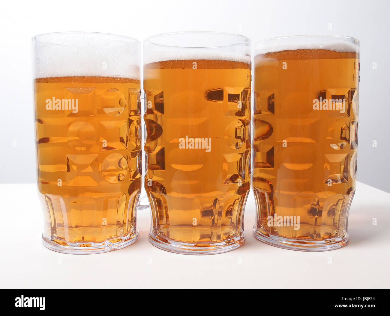 Many large glasses of German lager beer Stock Photo Alamy