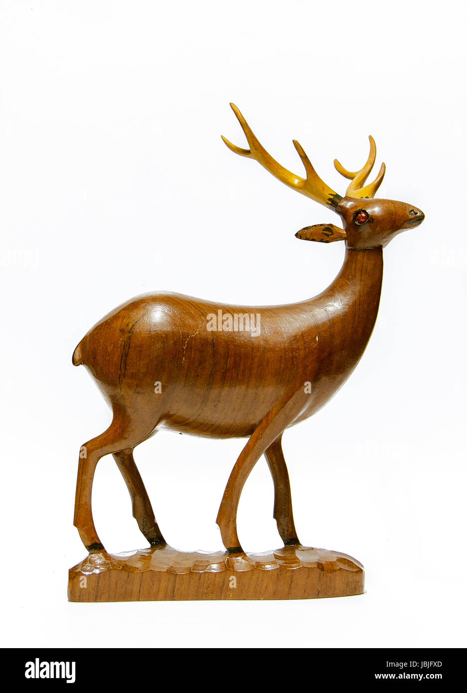 the Carved wooden deer with white background Stock Photo Alamy